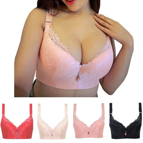 Спешите приобрести: Plus Size 32B-46DD Women Sexy Lace Push Up Bras Gatheri...