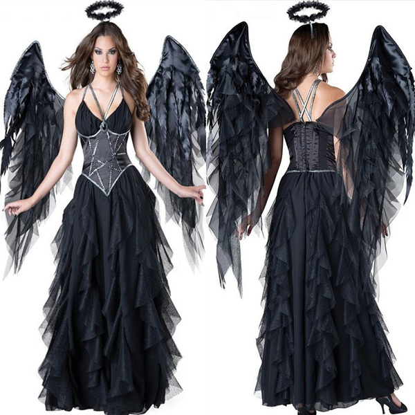 Dark Devil Evil Angel Costume Sexy Dress Halloween Costumes For Women Fancy...