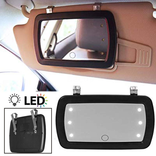 Car Sun Visor Mirror With Six Led Lights Makeup Sun Shading Cosmetic