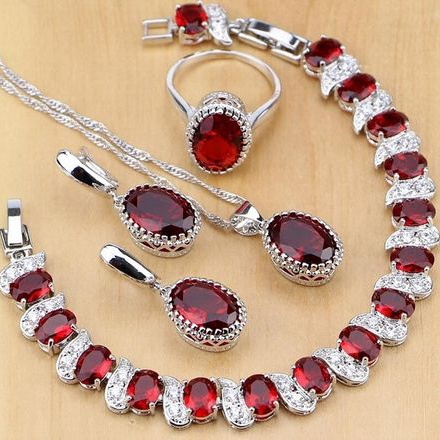 Silver Jewelry Red B...