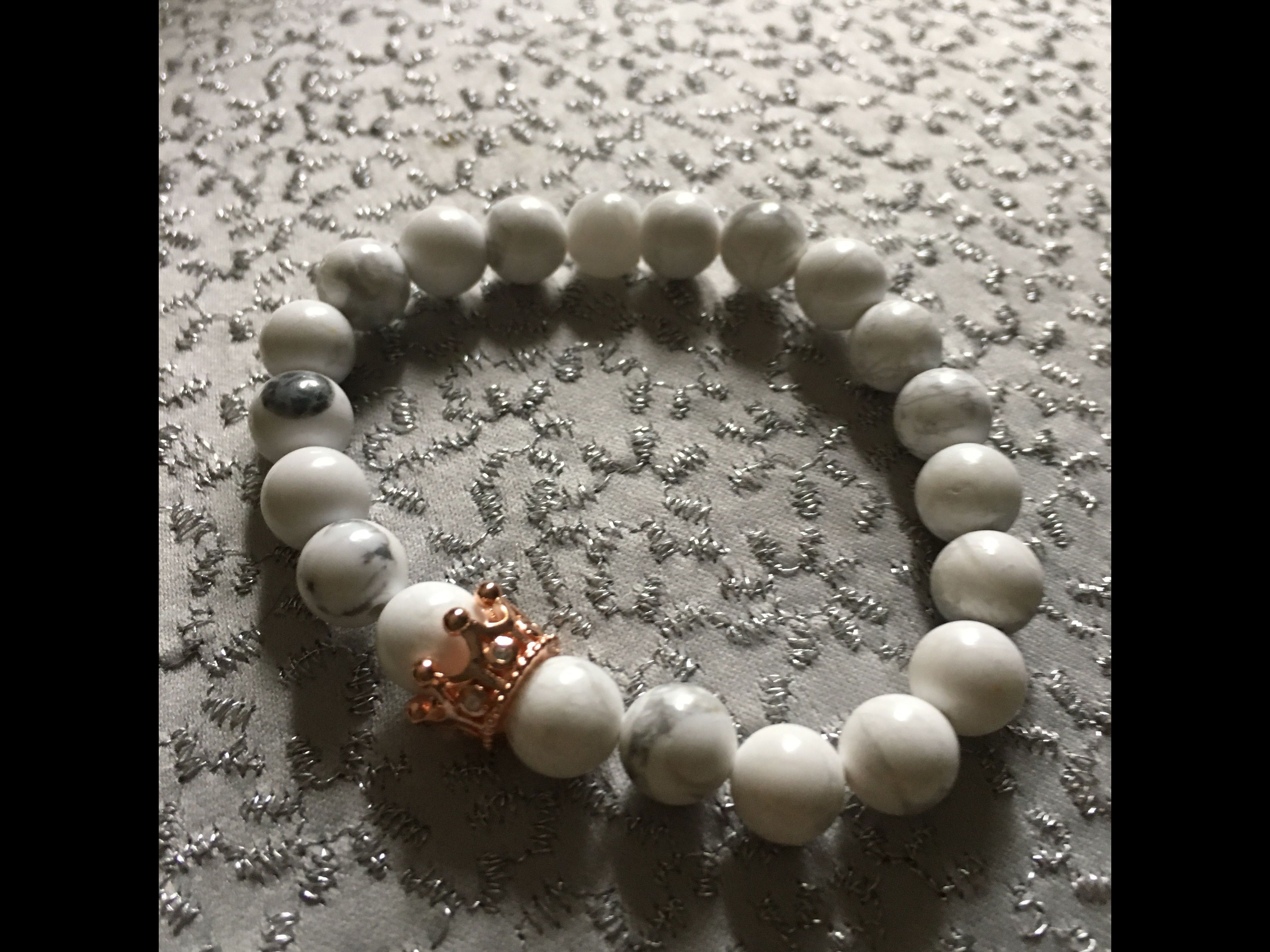 Couple Bracelet Adjustable Volcanic Stone Marble Scrub Beads Crown Bangles 