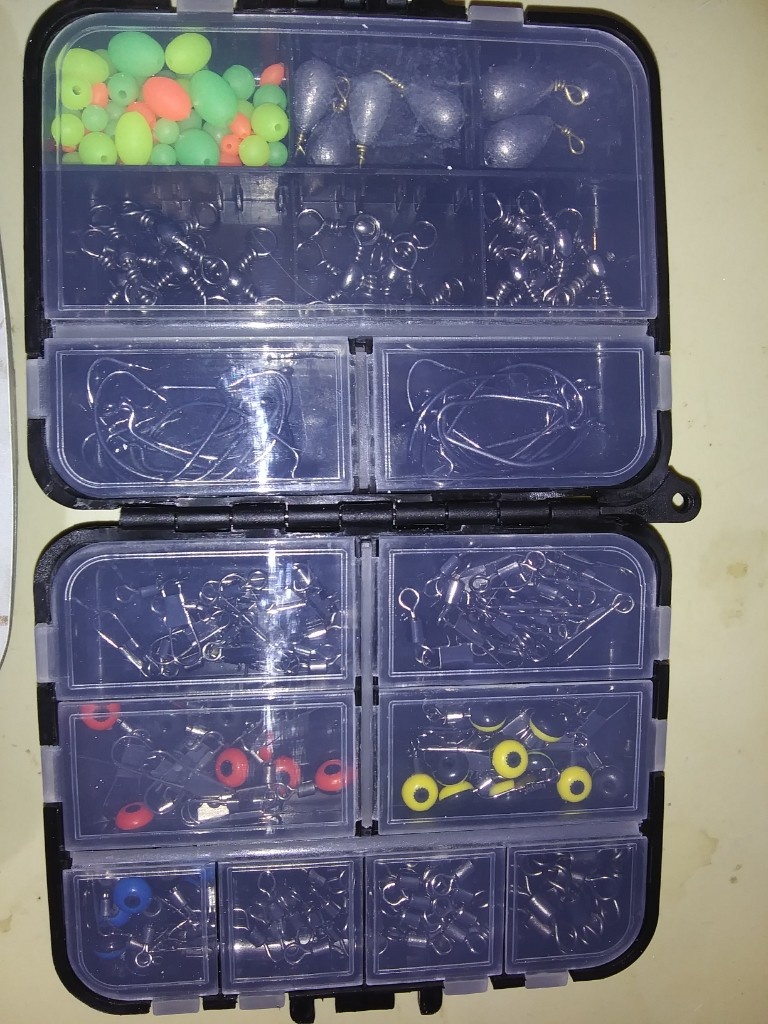Details about   Carp Fishing Tackle Box Kit Sinker Weights/Beads/Hooks/Swivels Terminal Tackle 