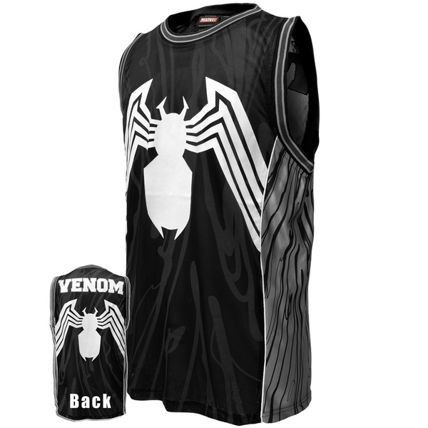 Marvel Avengers Venom Basketball Jersey Men Summer Sleeveless Reflective  T-Shirt