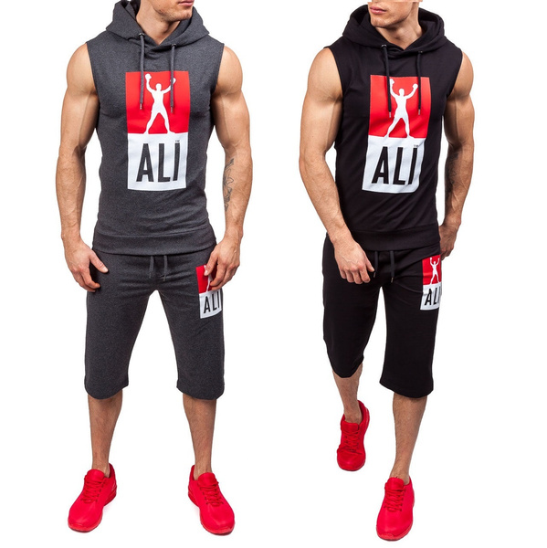 designer hoodies and sleeveless set 