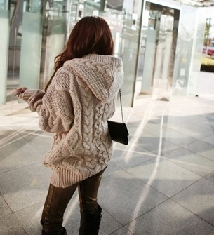 womens hooded sweater coat