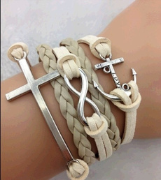 Antique, Charm Bracelet, Infinity, Cross
