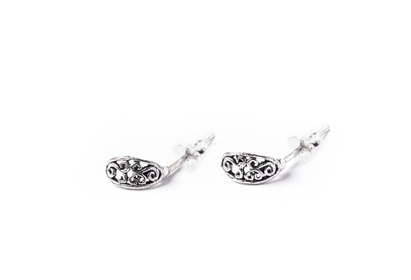 81stgeneration Womens .925 Sterling Silver Celtic Spiral Swirl Stud Earrings 