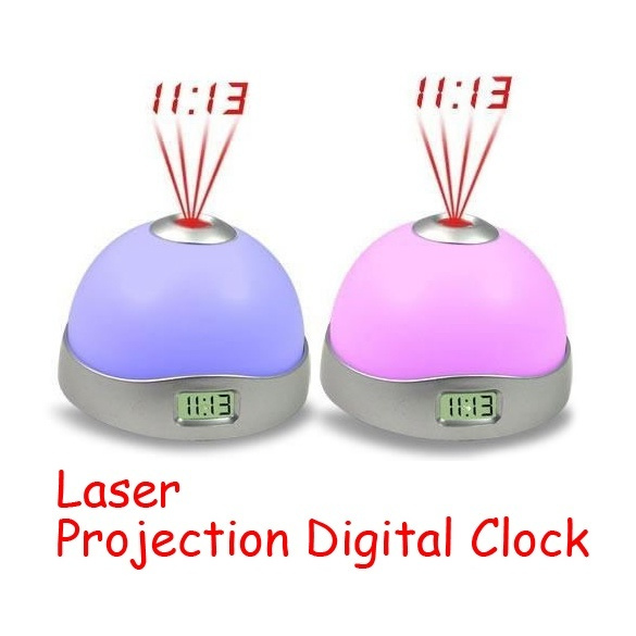 Laser Projection 7 Color Change Led Funny Alarm Clock Wish