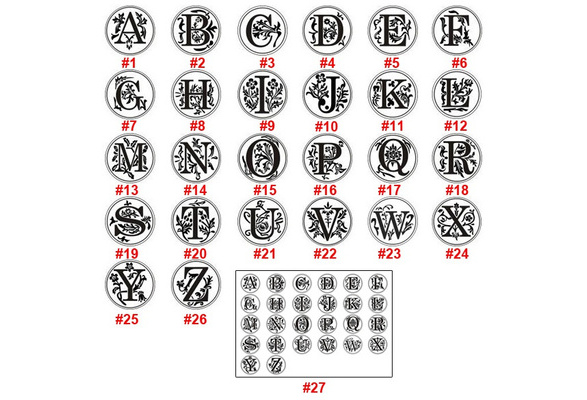 W Wax Seal Stamp Sealing Wax Classic Initial Alphabet Retro Wood Z001