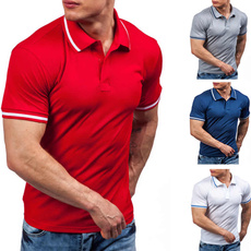 Men Korean Style Navy Cotton Short Sleeves Polo Shirt (M/L/XL/XXL)