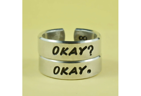 TFIOS Set Of Rings Okay Okay The Fault In Our Stars Inspired Rings A Pair of TWO 