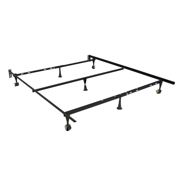 Queen Size Keyhole Metal Bed Frame, Metal Queen Bed Frame With Headboard Brackets