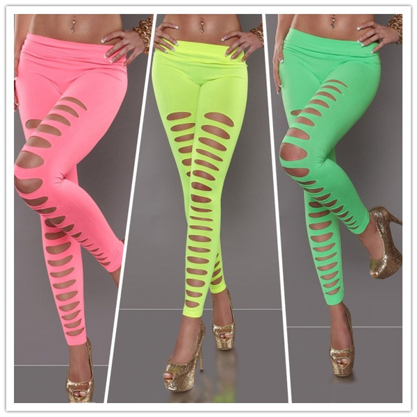 Fashion Solid Color Yellow/Blue/Pink/Orange/Green Cut Out Punk