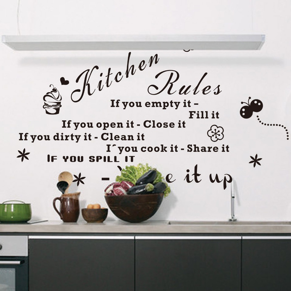 Kitchen Rules Wall Decal Es Sticker For Decor Decals Home Decoration Wish - Large Kitchen Wall Art Stickers