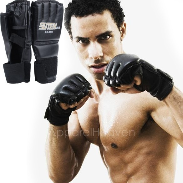 Cool MMA Muay Thai Training Punching Bag Half Mitts Sparring Boxing Gloves 