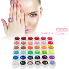36 Color Nail Art Pigment Set UV Gel Polish Solid Glue H10833