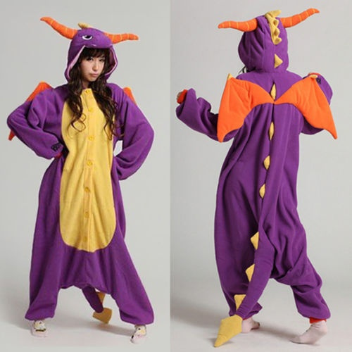 Spyro Dragon Unisex Adult Onesie Kigurumi Pajamas Anime Cosplay Costume Dress