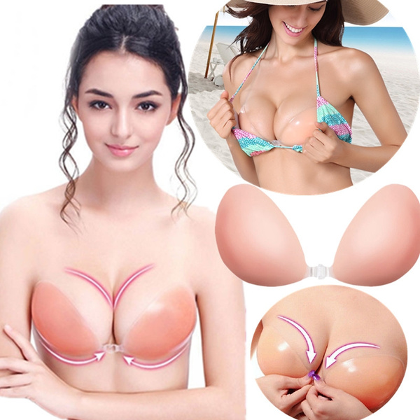 Women Sexy Silicone Adhesive Stick On Magic Push Up Gel Strapless Invisible  Bra Backless