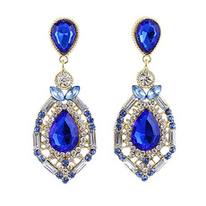 Gemstone Earrings, colorfulcrystalwaterdropearring, dropstudearring, indianearring