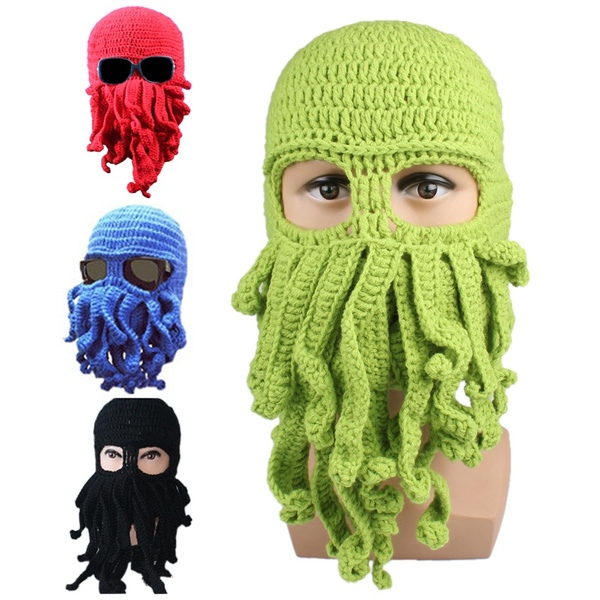 Haolong Winter Warm Novelty Unisex Knitted Squid Wool Hat Unisex Halloween Party