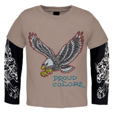 brown, Fashion, Long Sleeve, Ed Hardy