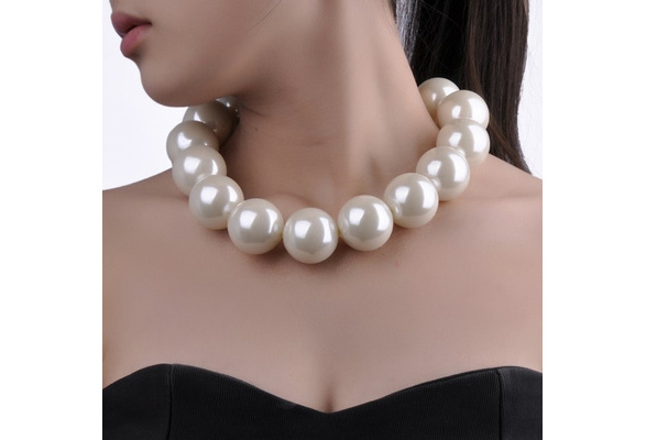 chunky pearl choker necklace