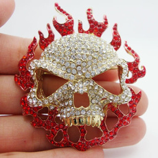 Unique, Pins, skull, crystalbrooch
