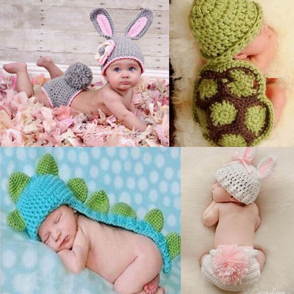 Newborn Baby Girl Boy Handmade Photography Prop Photo Crochet Knit Costume Hat 