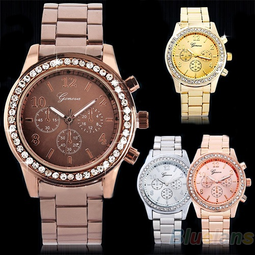 man's women's Bling Crystal Ladies Unisex Stainless Steel Quartz Wrist