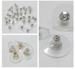 50Pcs Silver Golden Earnuts Earring Backs Stoppers Findings Useful Jewelry