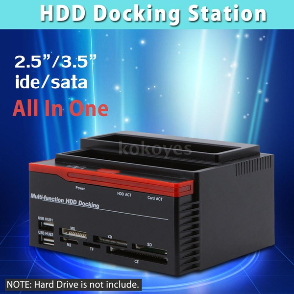 2.5 3.5 IDE SATA HDD Hard Drive Dock All In 1 Docking Station and Card  Reader