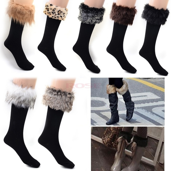 boots fluffy socks