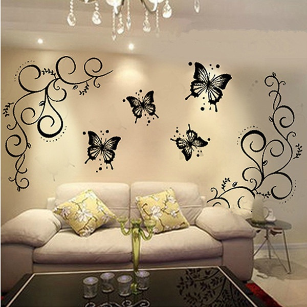 DIY Butterfly Vine Home Removable Vinyl Decal Art Mural Wall Stickers Decor ONE DIY Butterfly Vine Home Removable Vinyl Decal Art Mural Wall Stickers Decor ONE