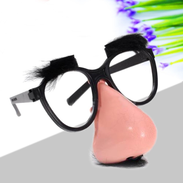 Glasses Mustache Fake Nose Clown Fancy Dress up Costume Props Fun