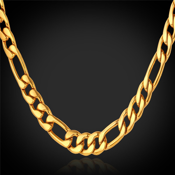 18K Real Yellow Gold Plated Necklace 
