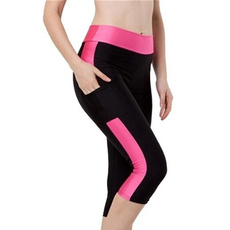 Women Elastic Yoga Tights Running Cropped Workout Leggings Fitness GYM Pants