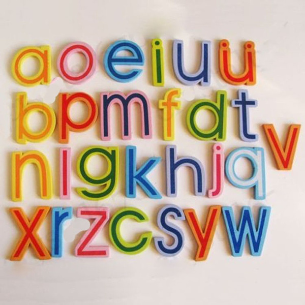 27/Set Wooden Alphabet A-Z Lowercase Letters Fridge Magnets Kids EducationalToy 