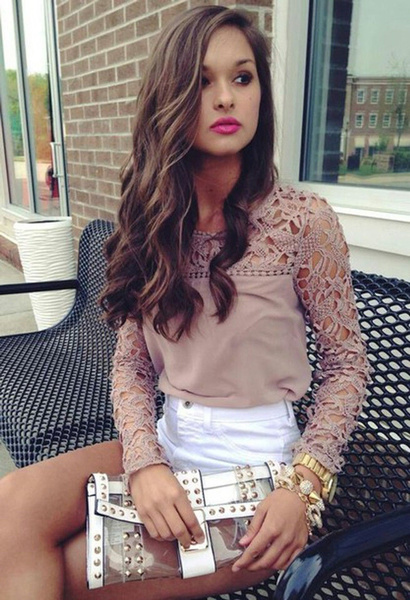 blouse, womens top, Lace, Sleeve