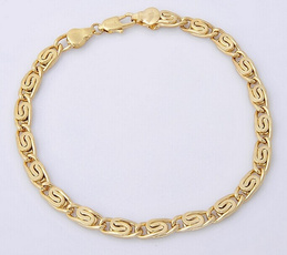 18K Solid Yellow Gold Filled Men's Bracelet Chain 8.6" 11.8g B56
