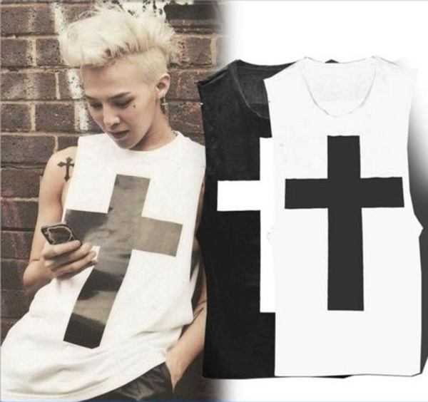 Bigbang G Dragon Tank Top Exo Vest Crooked Mv Cross T Shirt Tanktop Kpop Gd Tee Jk Wish