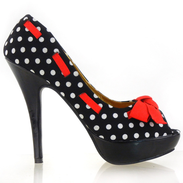 polka dot high heels