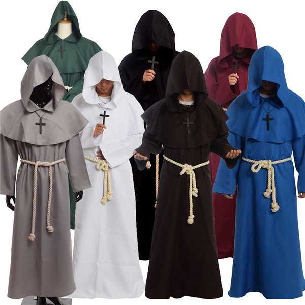 Medieval Renaissance Cowl Hooded Monk Priest Robe | Wish