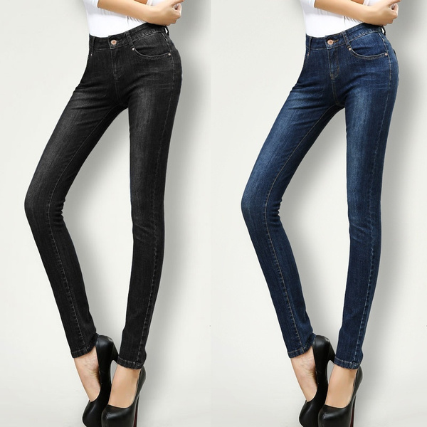 Jeansian New Women Fashion Thickening Warm Jeans Feet Pencil Pants P ...