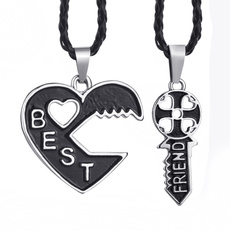 Nycklar, Hjärta, Mode, leatherpendantnecklace