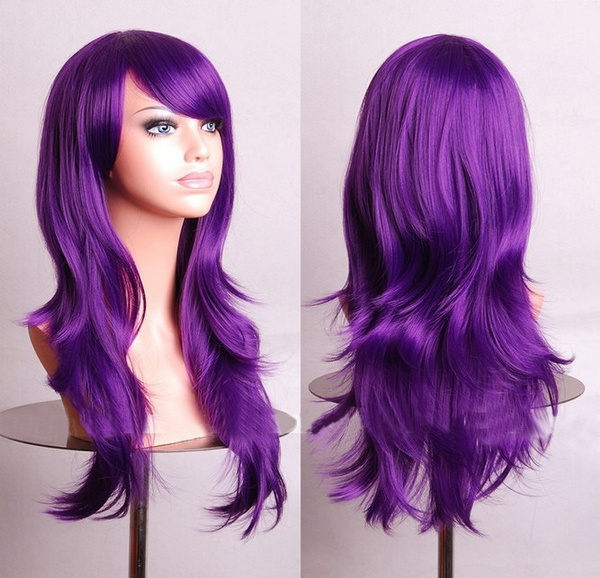 Cosplay 70cm Animation Wig Purple Long Volume Wig Wish 