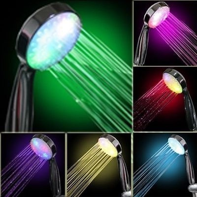 Showerhead 7 Color Change LED Romantic Light Water Bath Bathroom Shower ...