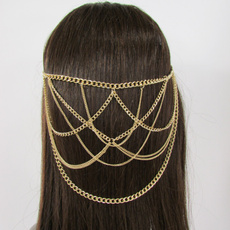 Head, Hairpieces, headchainhairjewelry, gold