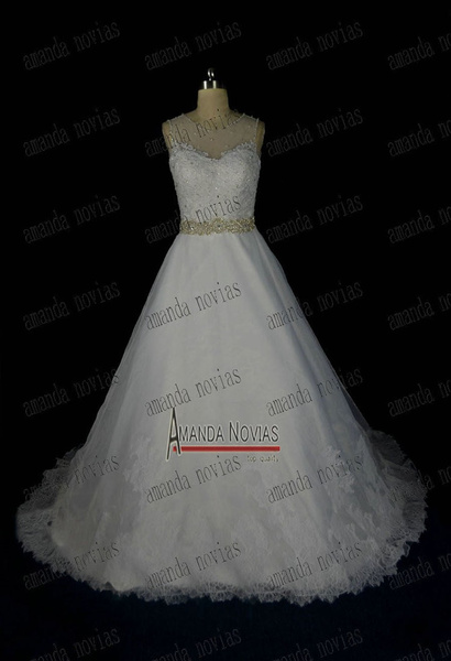 2015 Amanda Novias Fotos reales Cinturón de cristal de encaje Vestido de  novia directo de fábrica | Wish