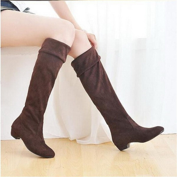 brown suede flat shoes