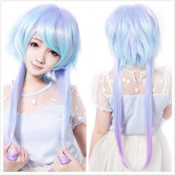 Fashion Mixed Fade Color Anime Hair Wigs Cosplay Cool Long Curly Wigs 9  Colors